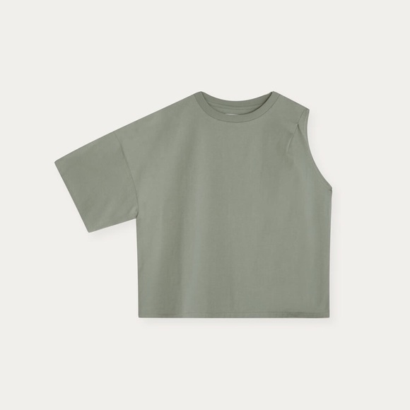 OAK + FORT Tops - Oak + Fort // one-sleeve crewneck t-shirt